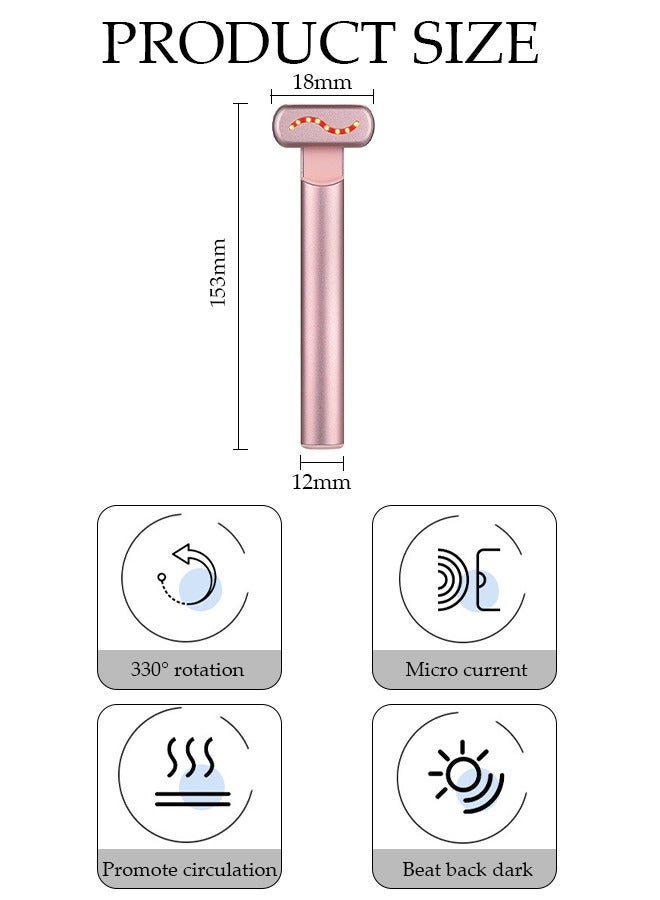 DUNISO Microcurrent Eye Device EMS Eye Massager Bar Heating Eye Beauty Spa Instrument Anti Aging Device, Tighten the Skin, Remove Puffiness Under the Eyes, Dark Circles, Crow's Feet, Wrinkles, Fine Lines - Image 3