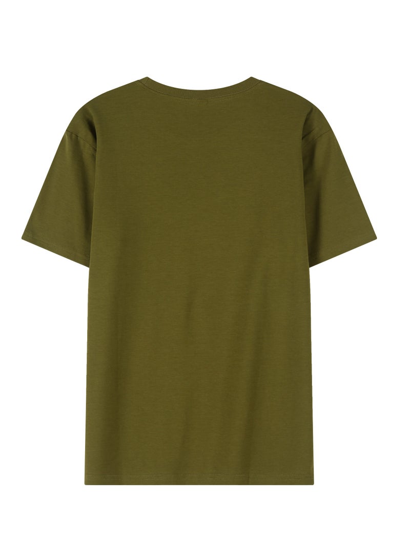 Loquat 40 Double Yarn Solid Color Short-Sleeved 220g Men's And Women's T-shirts  - Image 2