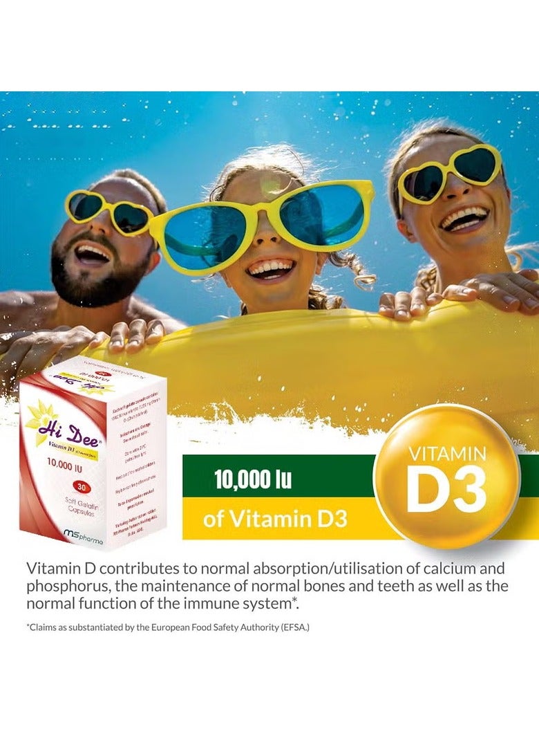 ms pharma Hi Dee Vitamin D3 10000 IU Soft Gelatin Capsules 30's - Image 4