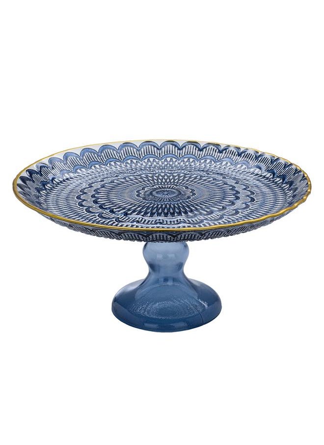 Alsaif Glass Serving Stand 21 Cm Blue  - Image 1