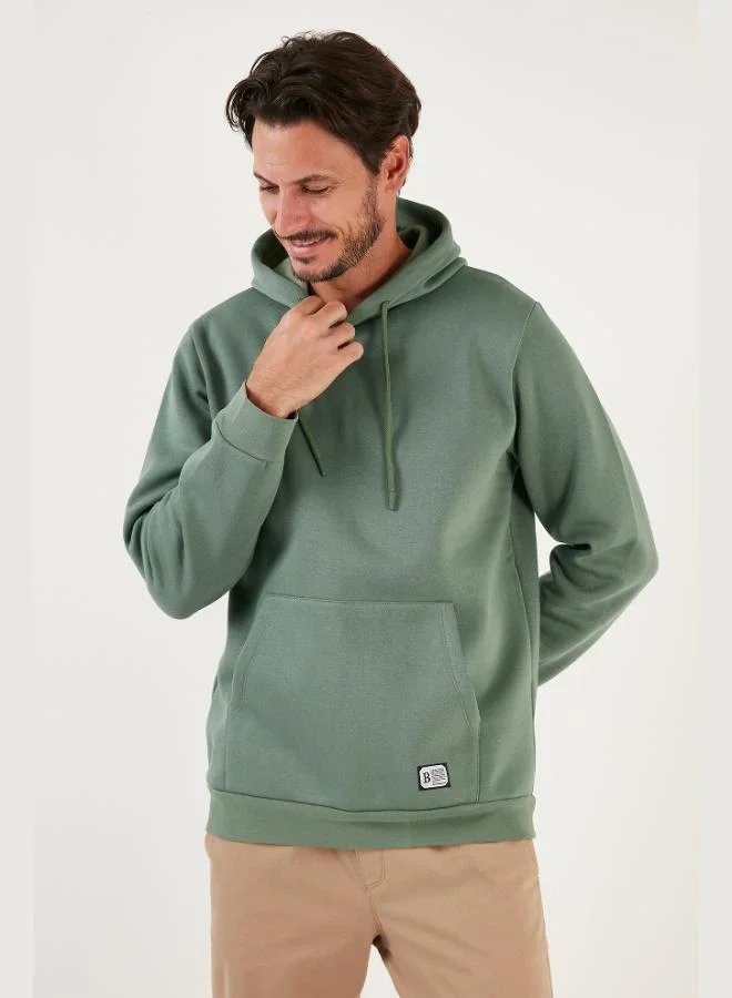 Buratti  Buratti Regular Fit Hooded Sweatshirt with Kangaroo Pocket, Soft Fleece Lining, Men's Sweatshirt 5905281 for Men | Best Price UAE