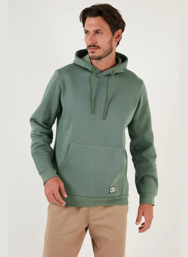 Buratti  Buratti Regular Fit Hooded Sweatshirt with Kangaroo Pocket, Soft Fleece Lining, Men's Sweatshirt 5905281 for Men | Best Price UAE