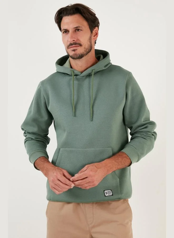Buratti Regular Fit Hooded Sweatshirt with Kangaroo Pocket, Soft Fleece Lining, Men's Sweatshirt 5905281