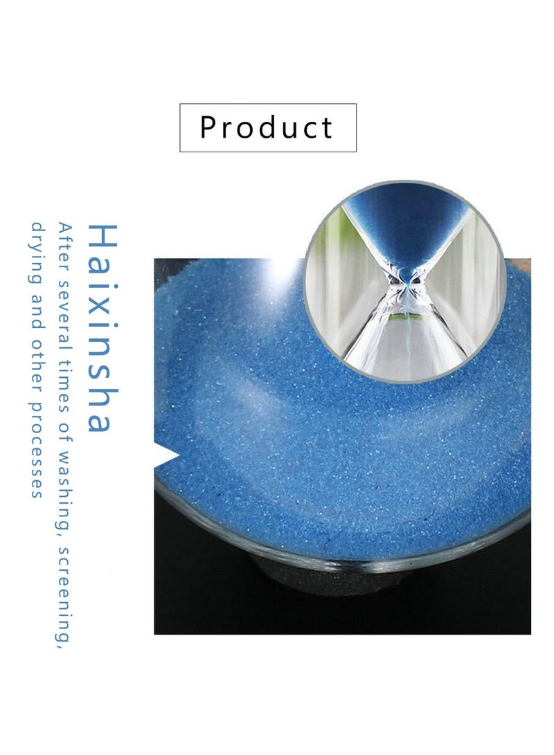 ساعة رملية 30 دقيقة لتزيين الزينة، ساعة رملية للحرف والفنون، زينة عيد الميلاد، رأس السنة الجديدة، عيد الميلاد، طاولة الشاي، رف الكتب، لعبة المدرسة، إطار خشبي، مؤقت رمل أزرق - Image 4