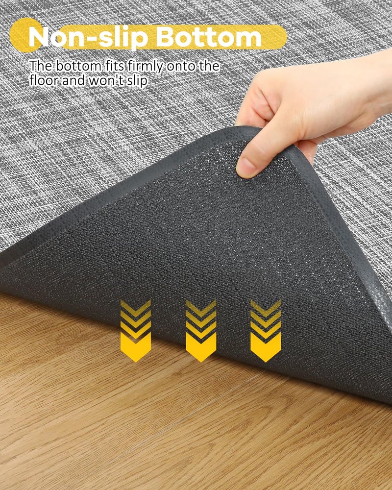 BesWin Office Chair Mat for Hard Floors, 36" x 48" Heavy Duty Desk Floor Mat for Hardwood and Tile Floors, Computer Chair Mat for Rolling Chair, Anti Slip Floor Protector Mat for Office Home, Grey - Image 2