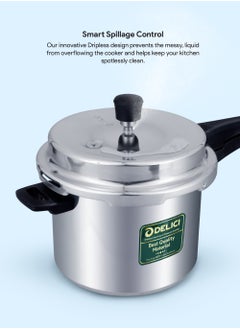DELICI 5 Liter Dripless Aluminium Pressure Cooker, Fast, Efficient, and Safe Cooking with Durable Body, Safe Gasket Release Vent System, Multiple Cooktop Compatible - 5 Years Warranty  - Image 4