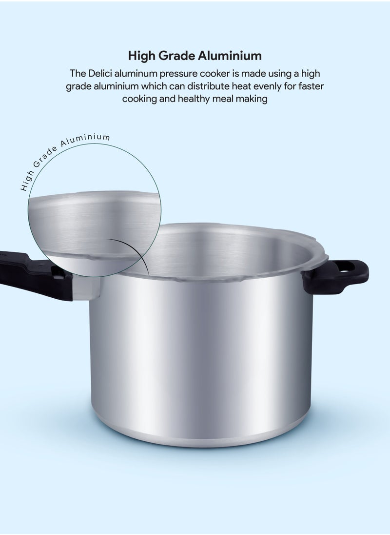 DELICI 5 Liter Dripless Aluminium Pressure Cooker, Fast, Efficient, and Safe Cooking with Durable Body, Safe Gasket Release Vent System, Multiple Cooktop Compatible - 5 Years Warranty  - Image 5