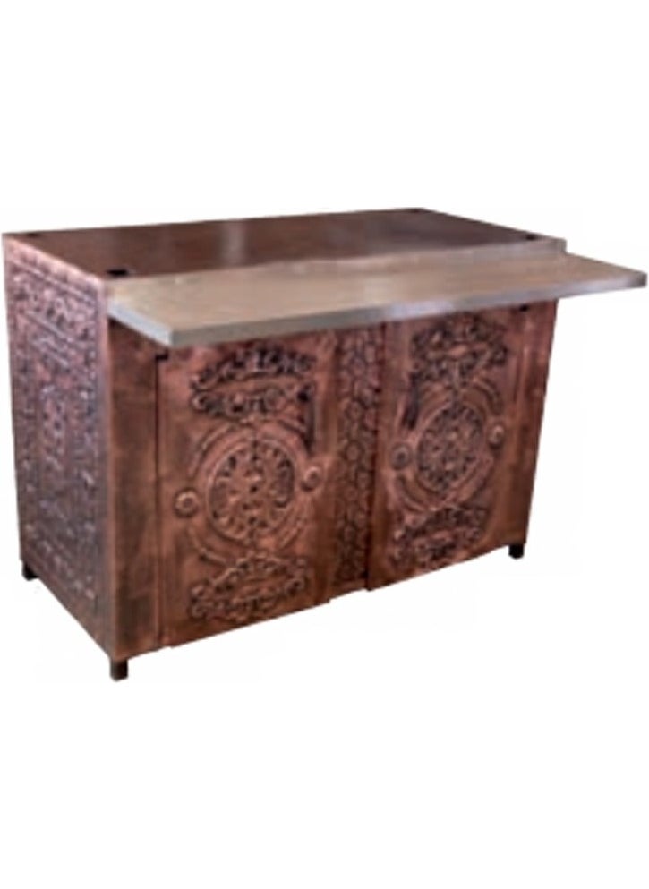 Eurofaz - Antique Copper 80 cm Fireside Closed Grill Bench - Image 1