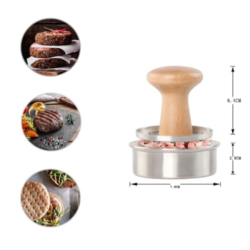 Digital Shoppy Beech Wood Handle Stainless Steel Meat Press - Image 5
