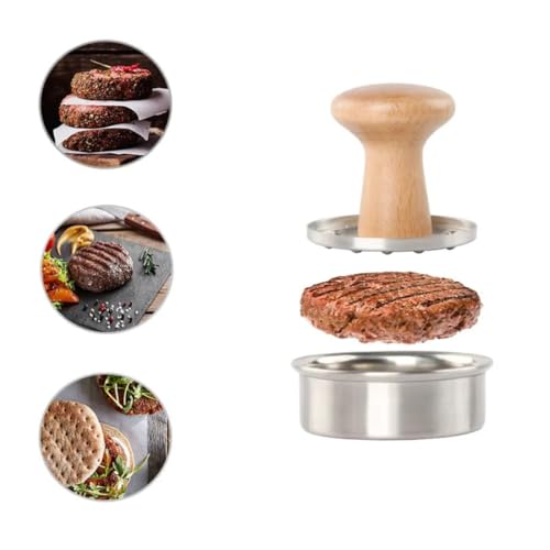 Digital Shoppy Beech Wood Handle Stainless Steel Meat Press - Image 4