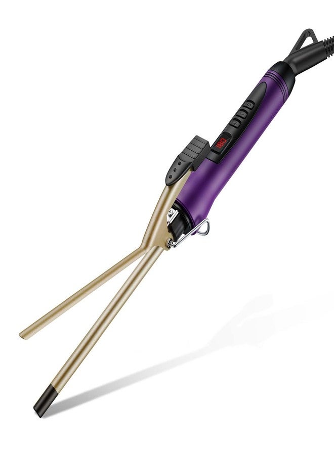 MELYDO 3/8 Inch Small Curling Iron Wand for Short & Long Hair, Ceramic Small Barrel Curling Iron Tiny Curling Wand with Adjustable Temperature, Include Heat Resistant Glove - Image 1