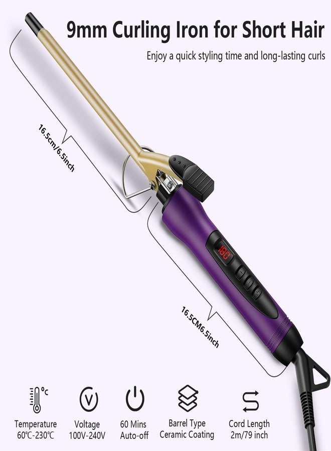 MELYDO 3/8 Inch Small Curling Iron Wand for Short & Long Hair, Ceramic Small Barrel Curling Iron Tiny Curling Wand with Adjustable Temperature, Include Heat Resistant Glove - Image 5