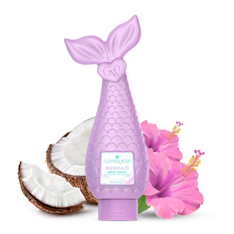 Glimmer Wish Mermaid Kids Body Wash, Gentle Cleanser and Moisturizing Sulfate Free Body Wash, Skin Care for Kids, Tropical Beach Scent, 12 Fl Oz - Image 1