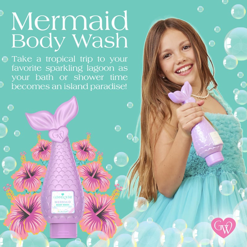 Glimmer Wish Mermaid Kids Body Wash, Gentle Cleanser and Moisturizing Sulfate Free Body Wash, Skin Care for Kids, Tropical Beach Scent, 12 Fl Oz - Image 2