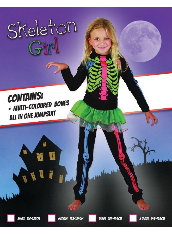 Bristol Novelty زي فتاة الهيكل العظمي متعدد الألوان من بريستول نوفيلتي CC221 - Image 1