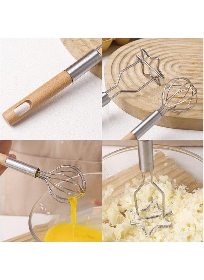 Generic - Children's Special Manual Egg Beater Safety Material Fun Baking Parent-child Interactive DIY Mixing Gadget-Color:7-inch 5-wire - Image 1