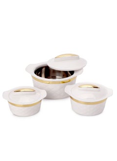 BASURRAH A Set of Food Containers To Preserve Heat Made of Plastic Consisting of 3 Pieces, 1000 ml 2000 ml 2500 ml  - Image 1