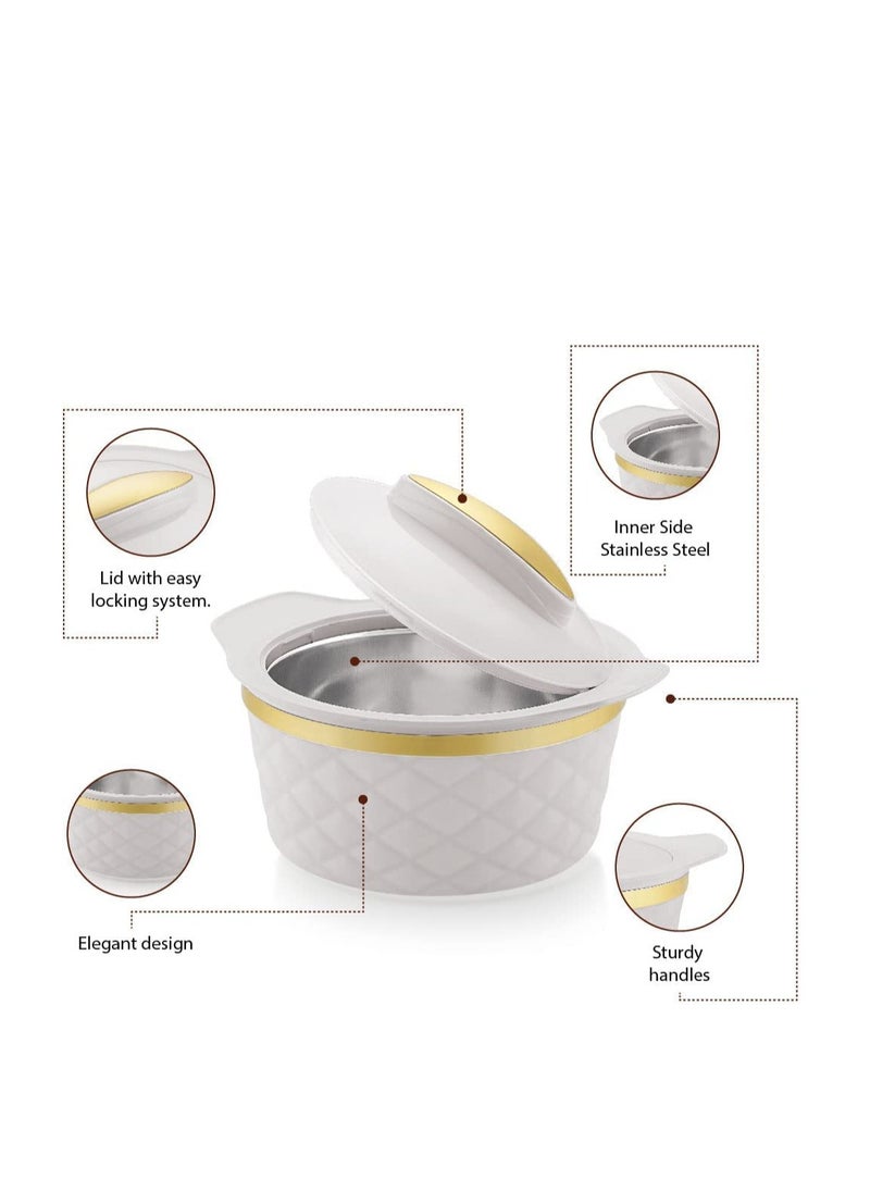 BASURRAH - A Set of Food Containers To Preserve Heat Made of Plastic Consisting of 3 Pieces, 1000 ml 2000 ml 2500 ml - Image 1