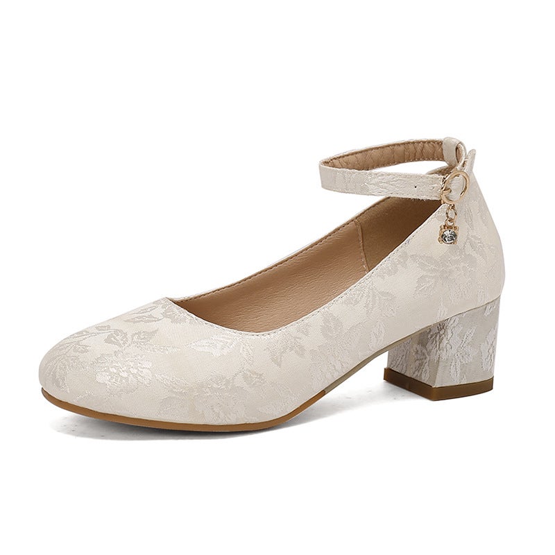 2024 Hanfu Cheongsam Shoes 28-43 Shallow Mouth Single Shoes With Guofeng Pearl - Image 1
