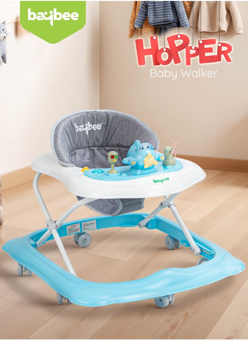 BAYBEE Hopper Baby Walker for Kids, Foldable Kids Walker with 3 Position Adjustable Height & Musical Toy Bar Activity Walker for Toddlers Walker for Baby Boy Girl 6 to 18 Months Blue  - Image 3