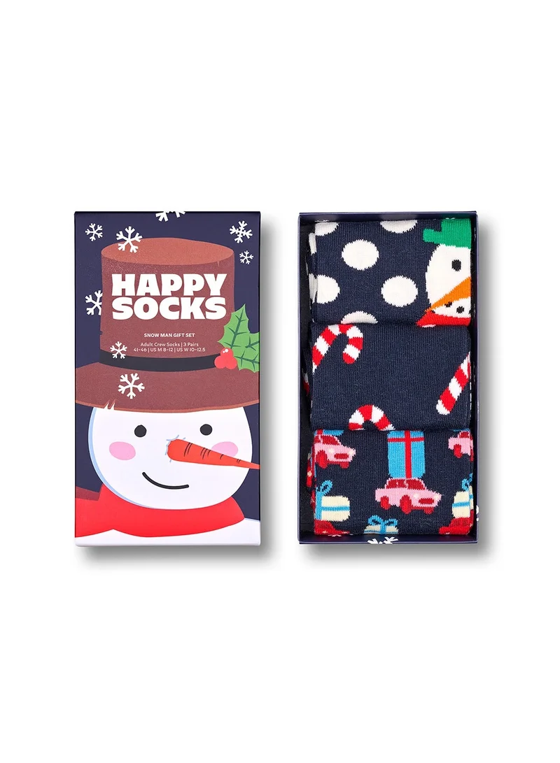 Happy Socks  3-Pack Holiday Navy Socks Gift Set  | Best Price UAE