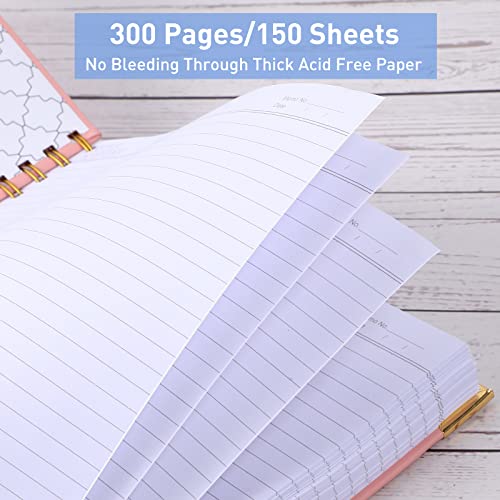 Amanple Spiral Notebook, College Ruled Notebook, 8.5" x 11", 300 Pages Hardcover Leather Notebook Journal for Women Men, A4 Large Lined Journal Notebooks for Work School, 24pcs Index Tabs, Thick, Light Blue - Image 2