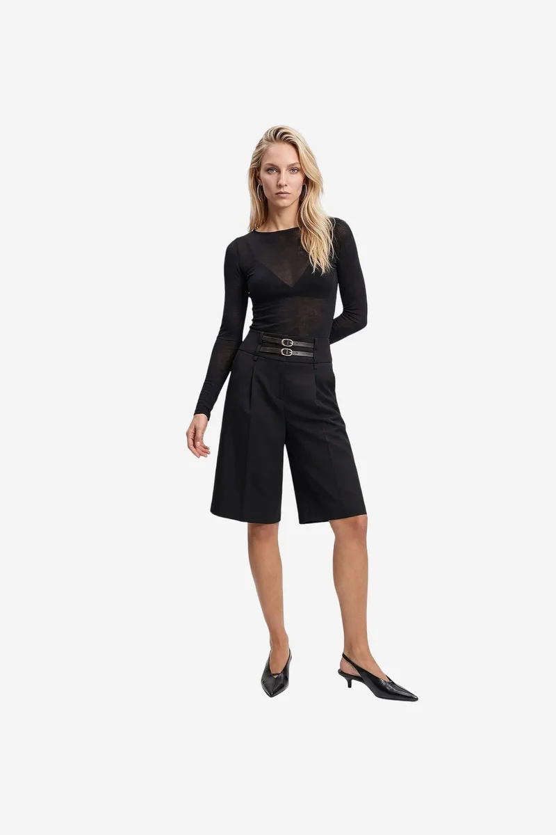 DILVIN Women's Tailored Pull-On Shorts