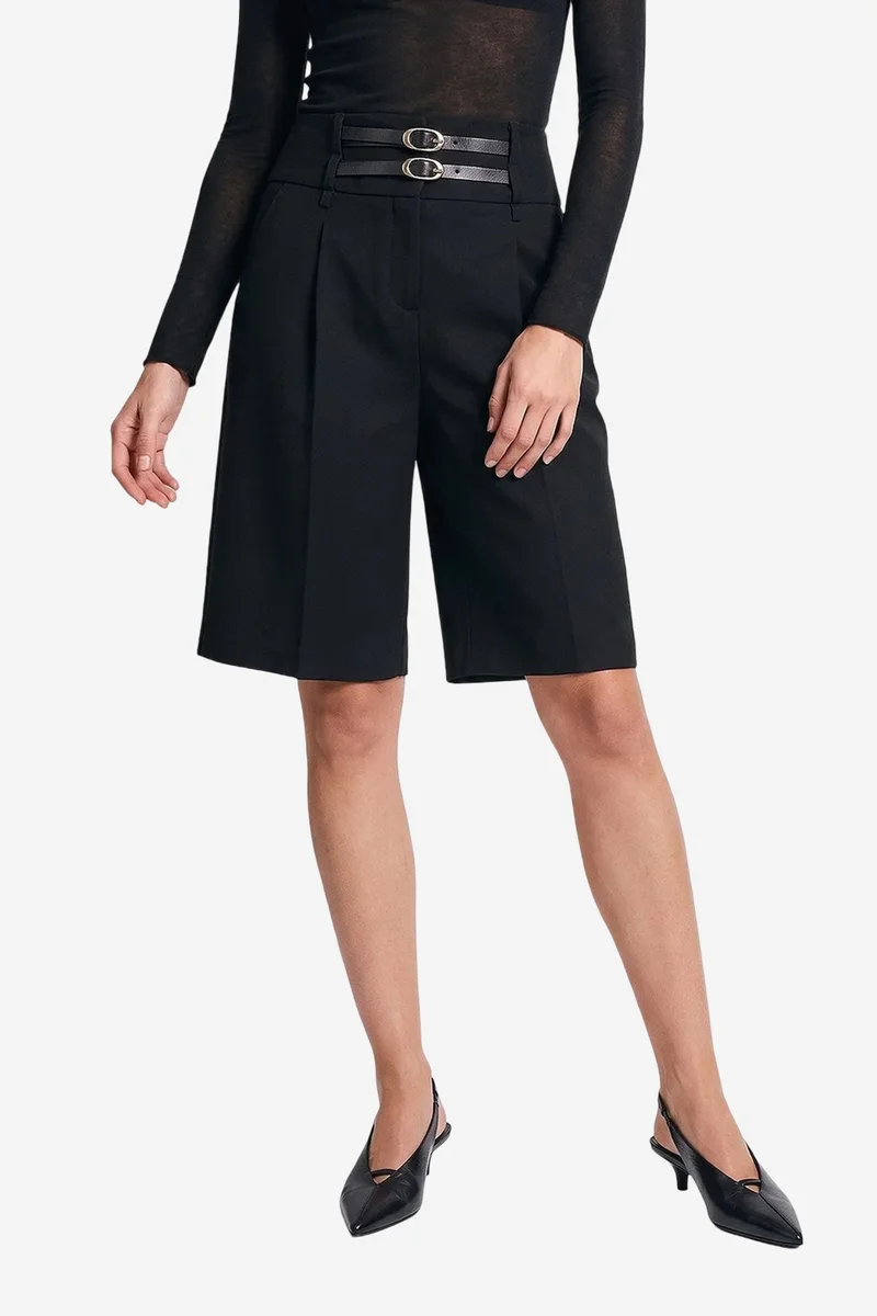 Dilvin Black DILVIN Women's Tailored Pull-On Shorts for Women | Best Price UAE