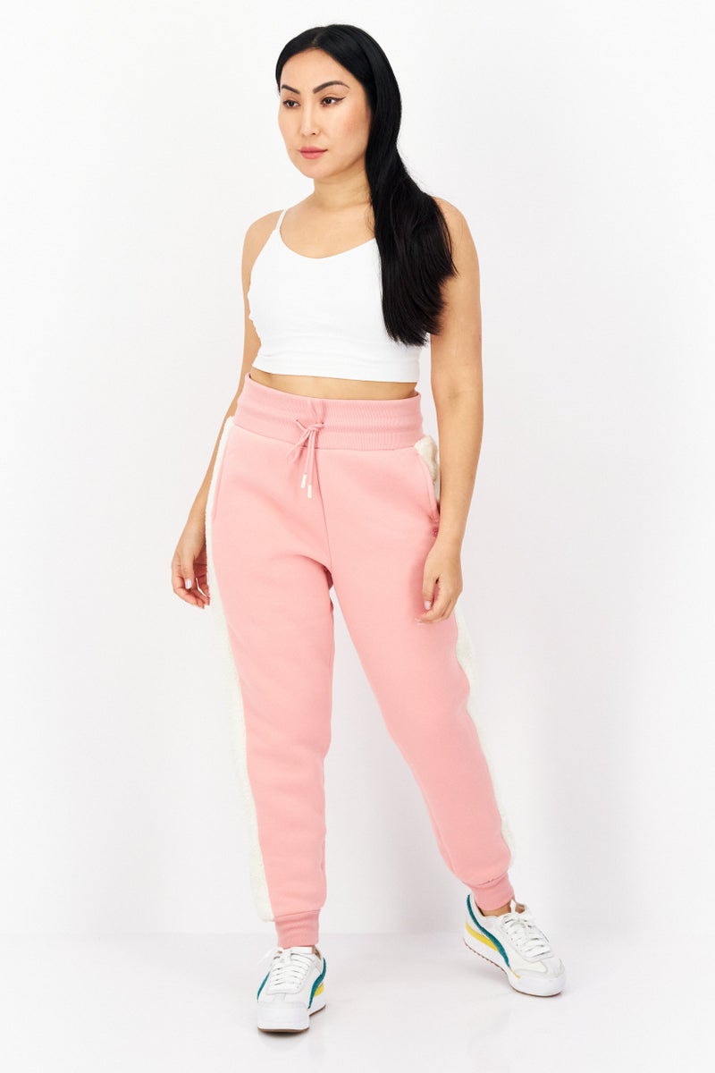 Bearpaw سروال رياضي نسائي من الفليس المنقوش، وردي - Image 3