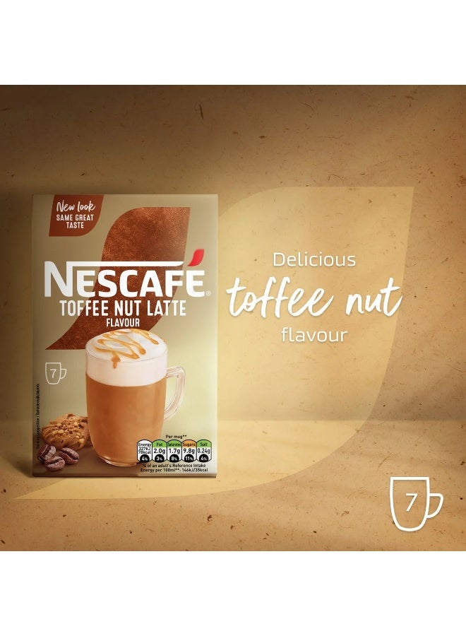 Nescafe Toffee Nut Latte Flavour Instant Coffee Sachet 130.2grams Pack of 7 - Image 2