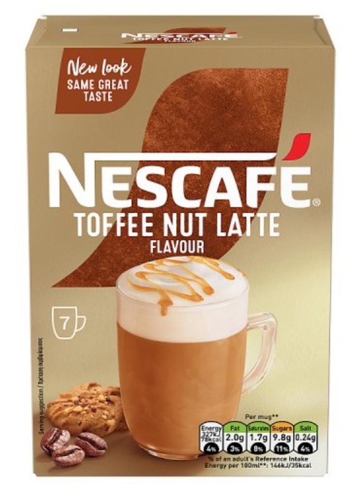 Nescafe Toffee Nut Latte Flavour Instant Coffee Sachet 130.2grams Pack of 7 - Image 1
