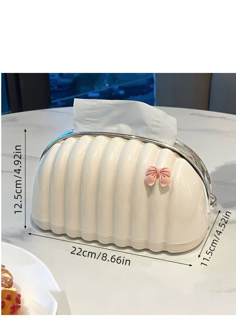 2PCS- Chic Tissue Bo Bow Decorative Handbag with Zipper for Easy Use and Storage of Napkins.  - Image 2
