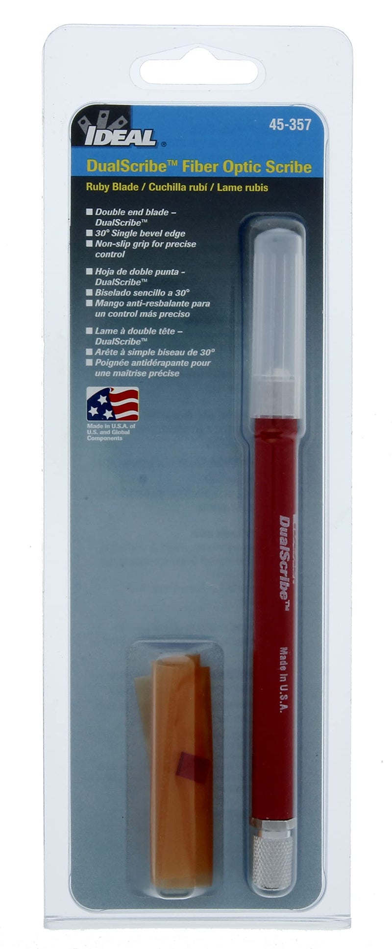 Ideal Industries IDEAL Electrical 45-357 DualScribe Double-Ended Fiber Optic Scribe, Fiber Conductors, Ruby, 1 Hand-Held Scribe - Image 3