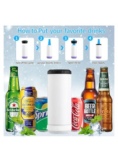 SYOSI Sublimation Skinny Can Cooler Sublimation Can Cooler with Speaker 4 in 1 16oz Straight Music Can Cooler Insulated Speaker Cup Can Cooler with Detachable Led Light for Summer Beach Party  - Image 2