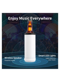 SYOSI Sublimation Skinny Can Cooler Sublimation Can Cooler with Speaker 4 in 1 16oz Straight Music Can Cooler Insulated Speaker Cup Can Cooler with Detachable Led Light for Summer Beach Party  - Image 4