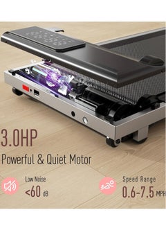 RUIYADA Innovative High-Speed Folding Treadmill  Home Walkpad  Joint Protection Tech  Compact Walking  Running Machine  Home Gym Office  Bluetooth grey  - Image 3