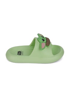 UrbanHaul UrbanHaul Boys Starwars Grogu Print Slip on Sliders For Kids Suitable for Daily Use :- Green  - Image 4