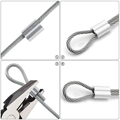 mifengda 800pc Aluminum Crimping Loop Sleeve Ferrule Cable Ferrule Crimping Loop Sleeve Wire Rope Sleeves for 1/16" Diameter Wire Rope and Cable - Image 5