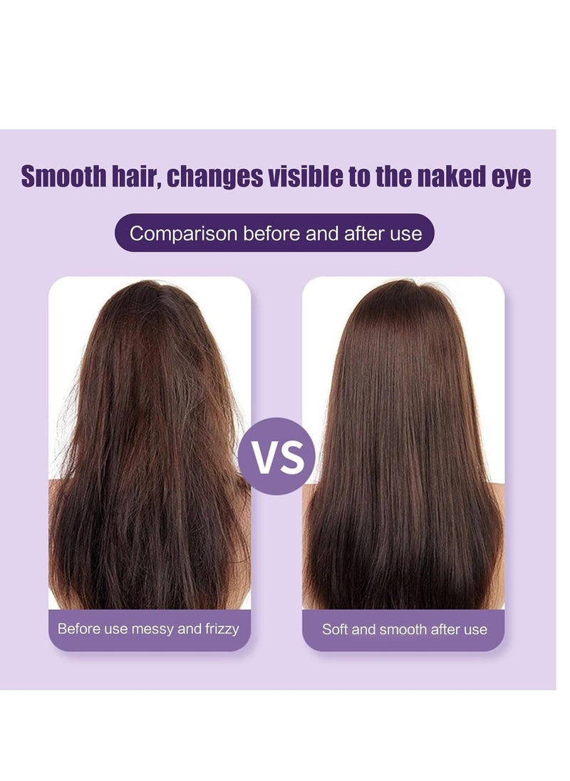 ELTRAZONE Mini Hair Straightener, Rechargeable Hair Straightener Brush, Portable Straightening Brush with Anti-Static Negative Ion, Hot Comb Hair Straightener for Women, for All Hair Types (Purple) - Image 3