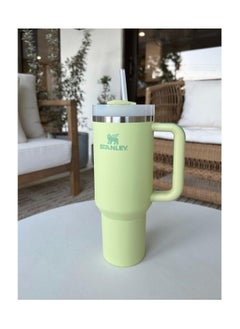 Stanley Quencher H2.0 Flowstat Vacuum Insulated Stainless Steel Tumbler with Lid and Straw for Water, Iced Tea, Coffee, Smoothies and More, Hot Lime, 1.18 L