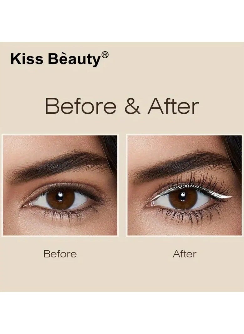 Kiss Beauty قلم كحل جل 3 ألوان فائق النحافة ناعم ومقاوم للماء باللون الأبيض والبني قلم كحل لمكياج العيون الساحرة  - Image 4