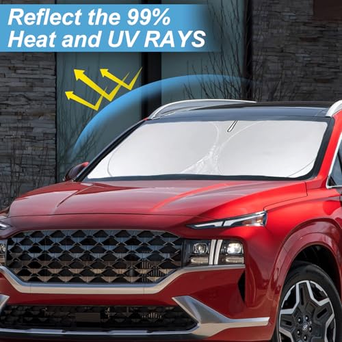 INSAUTO Custom Sunshade for Santa Fe Windshield Sun Shade for 2026 20252019 Hyundai Santa Fe SE SEL SEL Plus Limited Ultimate Accessories Heat Insulation Cooling Front Window Cover for Windshield - Image 3