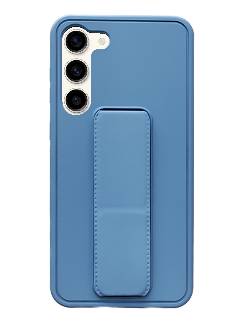 Case Up Compatible with Samsung Galaxy S23 Case with Magnetic Stand & Holder, Premium Silicone Finger Grip Strap Holder Case Car Mount Kickstand Cover- Blue - Image 1