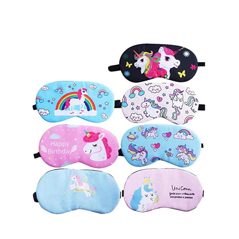 SOLARAE Cute Sleep Blindfold, Ultra Soft Comfortable Blindfold, Skin Friendly Smooth and Silky Material Blackout Blindfold with Adjustable Straps, Kids, Mens, Womens Printed Designs Unicorn - Image 1