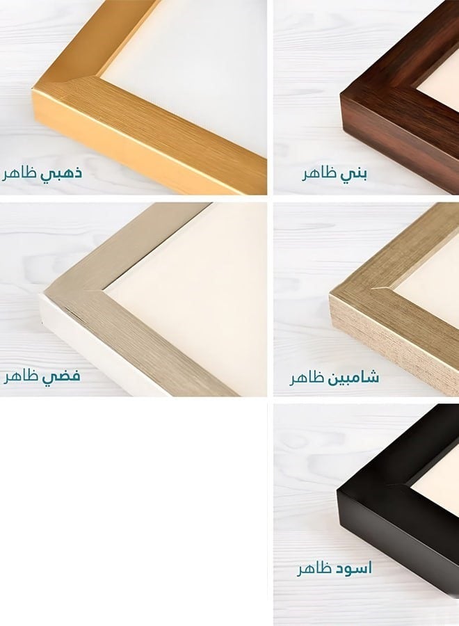 4gdran Three wooden wall panels, happiness, love, peace, size (150x70) cm, with a wooden frame and a transparent acrylic layer - Image 5