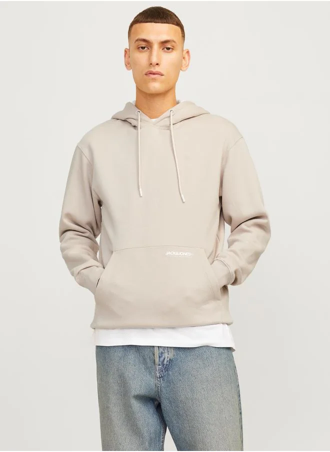 JACK & JONES Relaxed Fit Logo Print Hoodie