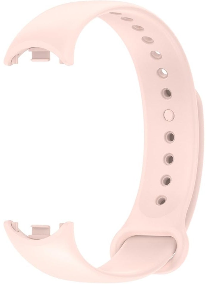 Watch Silicone strap compatible with Mi Band 8 - Adjustable, comfortable, sweat- and water-resistant wristband, pink - Image 1