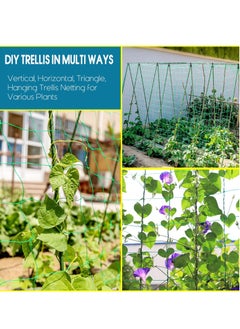EHOME 2PCS 1.8X1.8M Garden Netting Plant Trellis Net Climbing Plant Supports Mesh Outdoor Indoor Clips for Beans Tomatoes Peas Pumpkin Flowers Vegetables  - Image 4