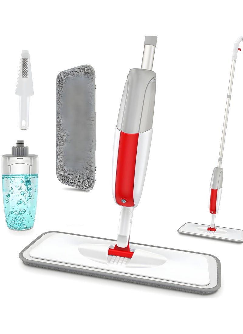 VMK GLOBAL - VMK Spray Mop for Floor Cleaning, Floor Cleaner with Reusable Mop, Spray Mop with 300ML Refillable Bottle, Washable Pads, Wet/Dry Microfiber mops for floor cleaning (RED) - Image 1