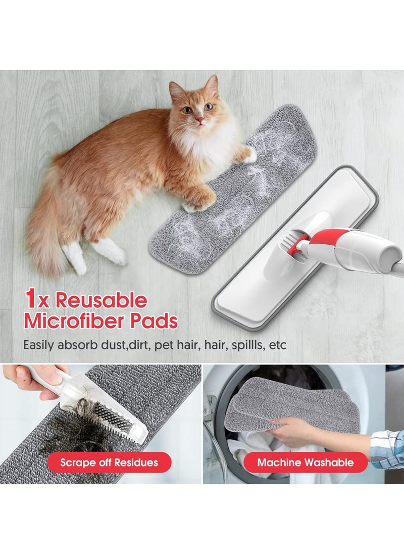 VMK GLOBAL - VMK Spray Mop for Floor Cleaning, Floor Cleaner with Reusable Mop, Spray Mop with 300ML Refillable Bottle, Washable Pads, Wet/Dry Microfiber mops for floor cleaning (RED) - Image 1